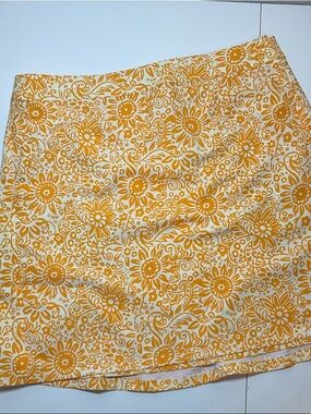 RipSkirt Hawaii Tuscan Sunflower Orange Floral Print Skirt Large